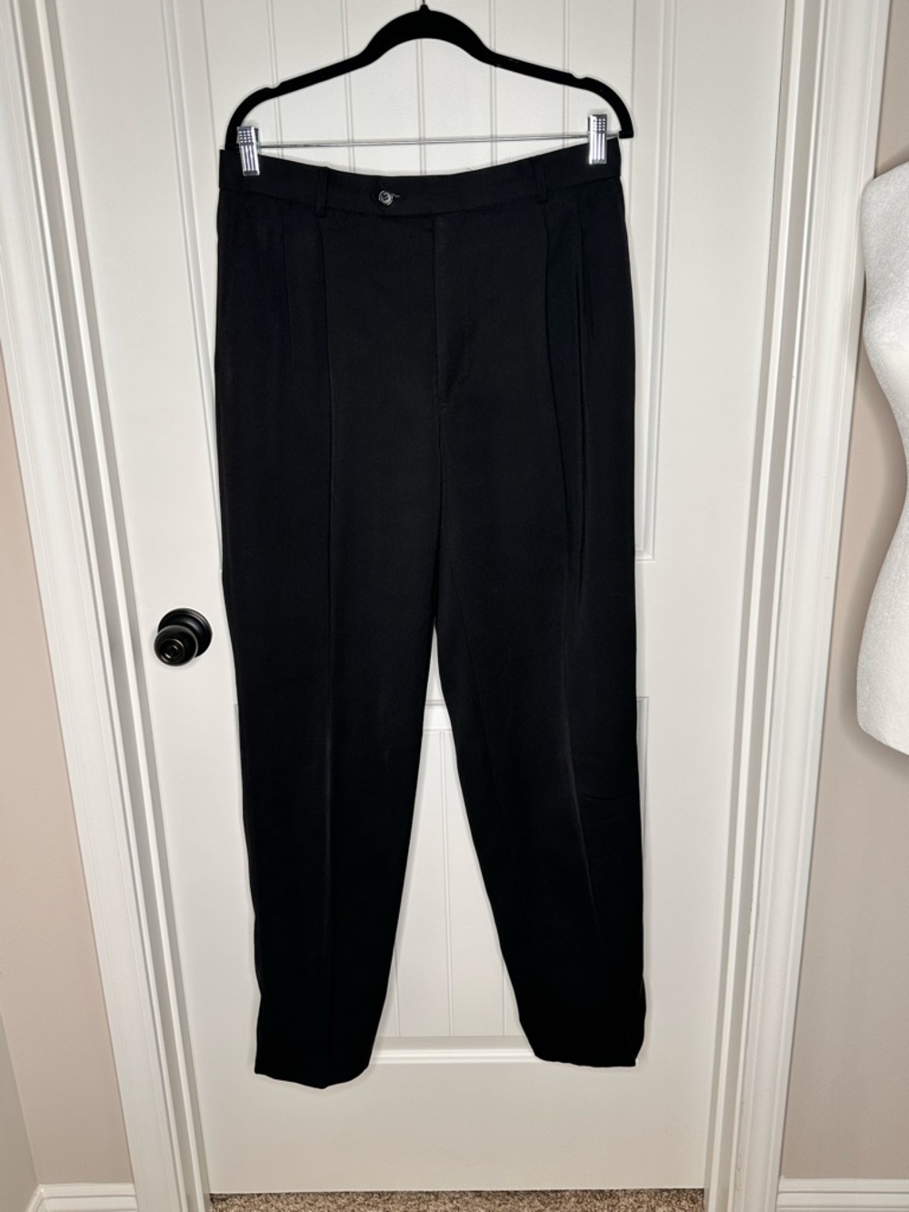 Classic Black Men's Dress Pants Tailored Fit